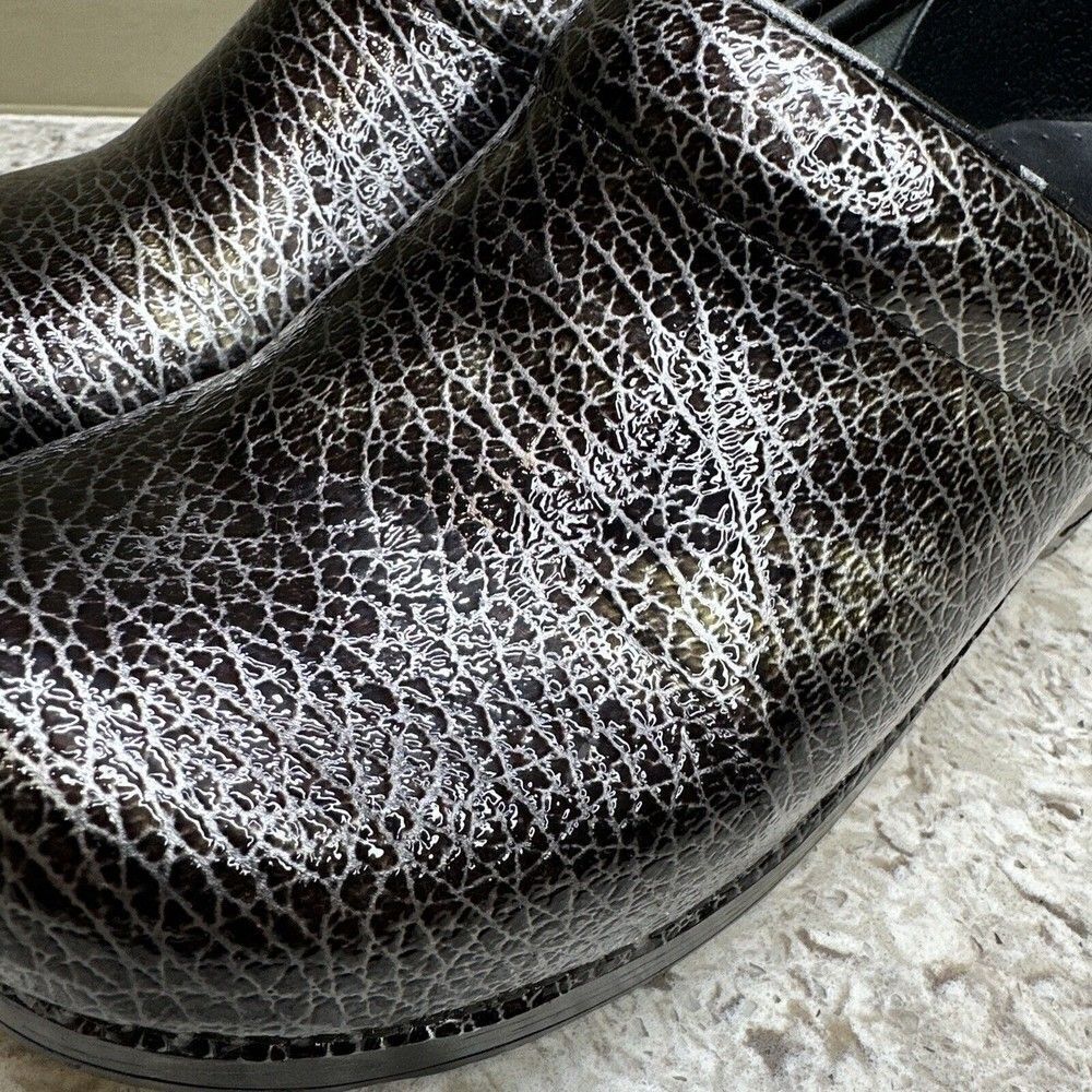 Dansko Multicolor Pattern Leather Clogs - Picture 7 of 9